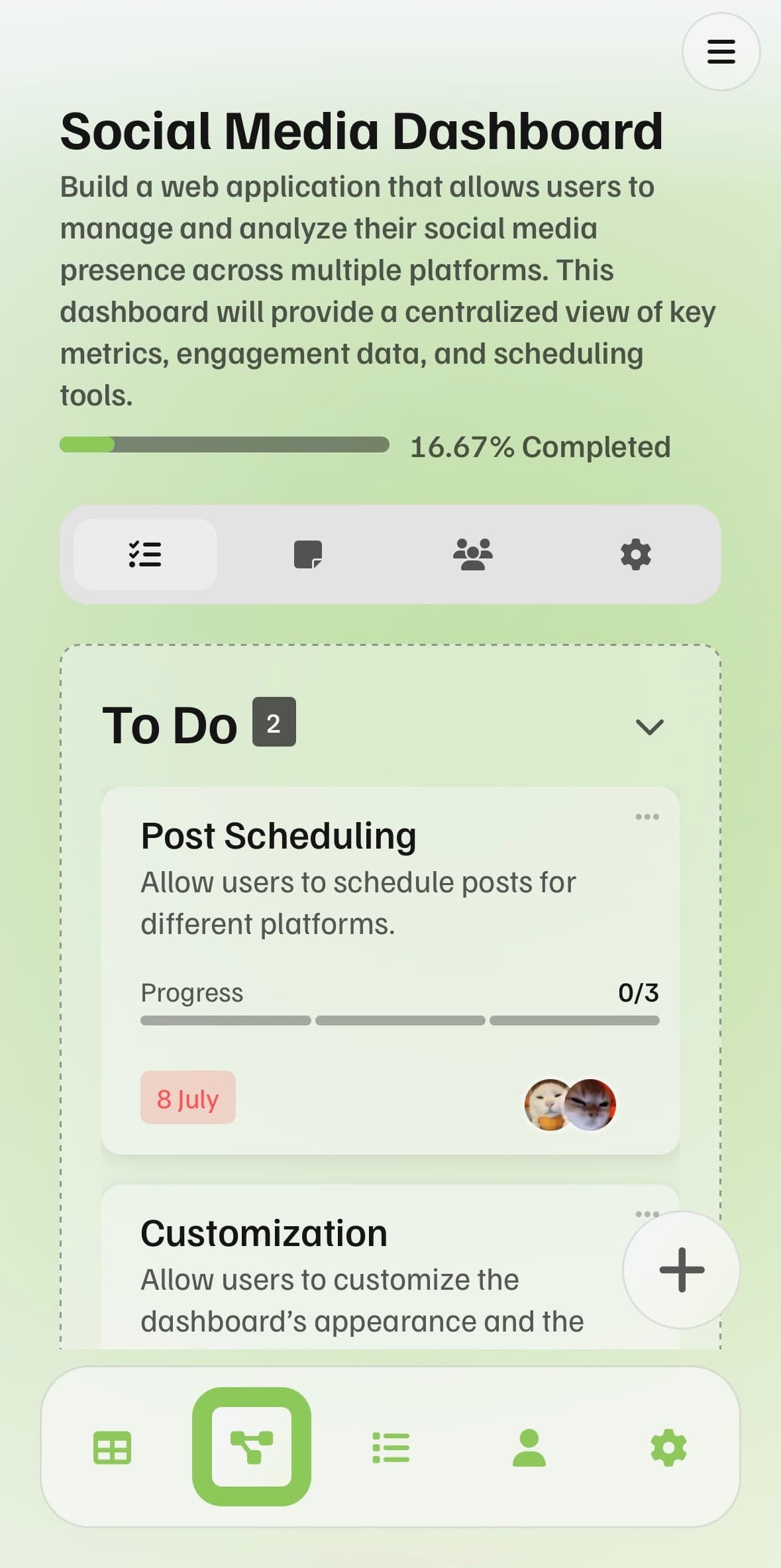 Project Page Screenshot